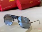 Replica Santos Cartier Aviator Sunglasses 0243 Fading lens Silver Leg